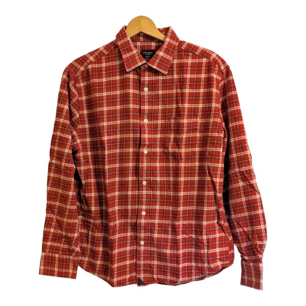 UNTUCKit Flannel Shirt Men's XL Regular Fit Red Cotton Plaid Button Down